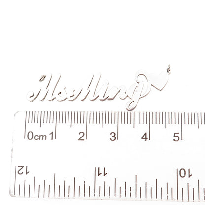 925 Sterling Silver Ms Ming Nameplate Centerpiece Charm Pendant