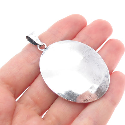 925 Sterling Silver Vintage Mexico Real Jasper Oxidized Charm Pendant