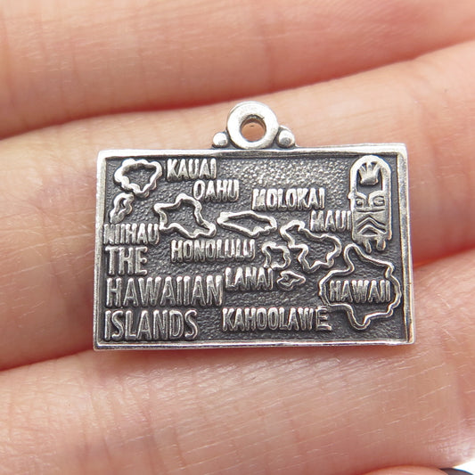 MAISELS INDIAN TRADING 925 Sterling Silver Vintage Hawaiian Island Charm Pendant