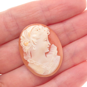 Antique Art Deco Real Mother-of-Pearl Carved Lady Cameo
