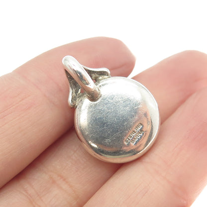 BARRA 925 Sterling Silver Vintage Faux Gray Pearl Slide Pendant