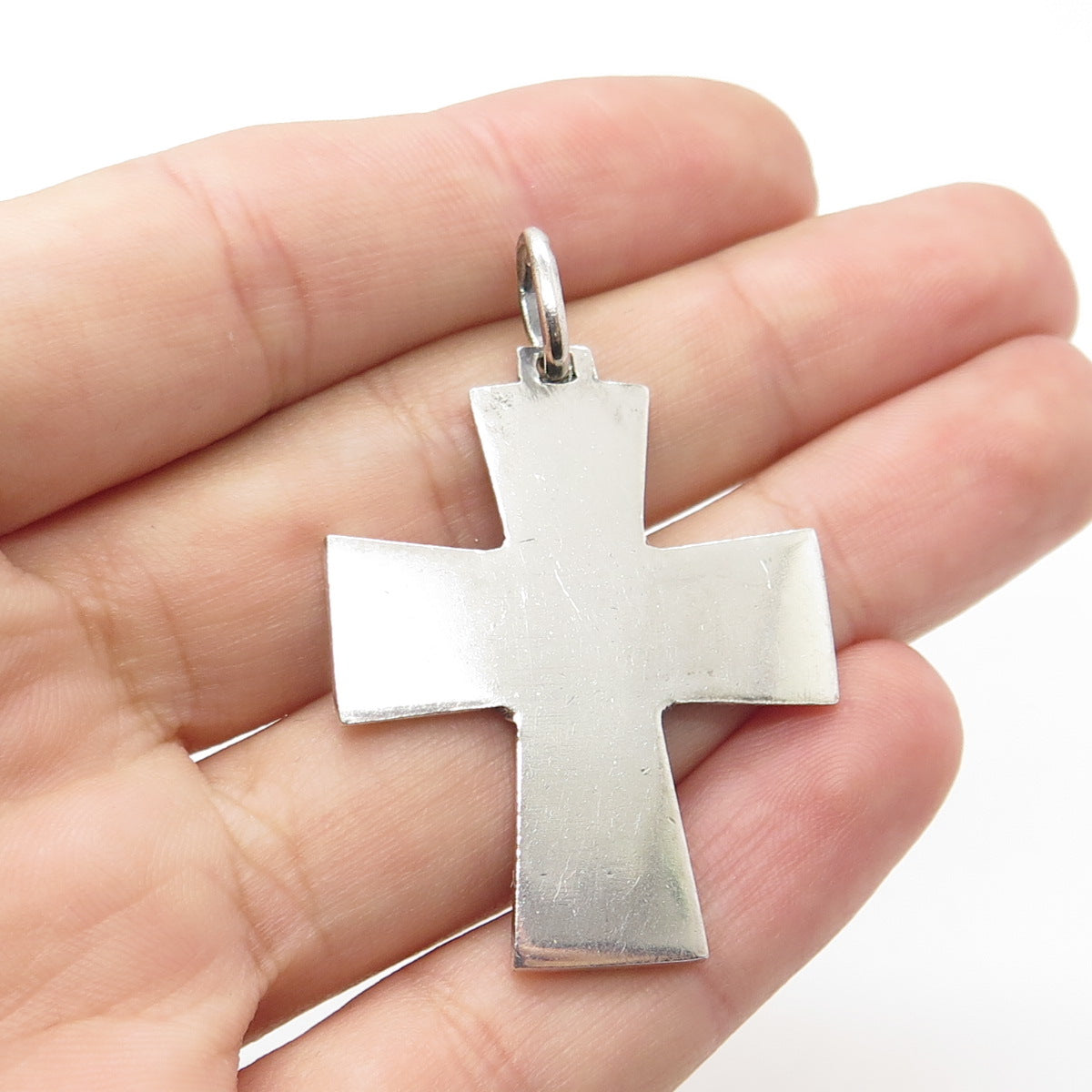 925 Sterling Silver Vintage Religious Theme Cross Pendant