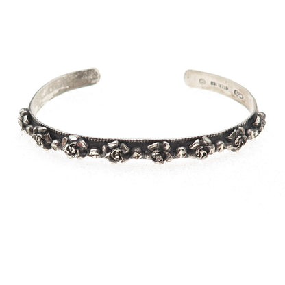 Silver Cloud Old Pawn 925 Sterling Vintage Rose Flower Adjustable Bracelet 5.75"