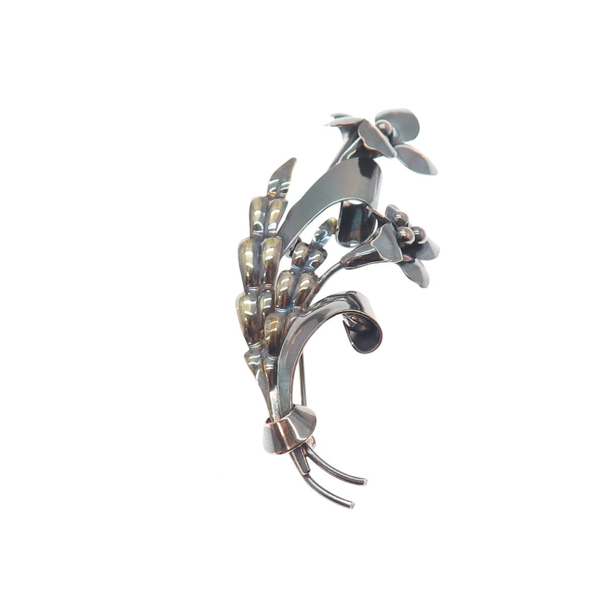 A&Z HAYWARD 925 Sterling Silver 1/20 12K Gold Filled Vintage Flower Pin Brooch