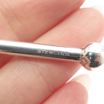 925 Sterling Silver Vintage Heart Cocktail Spoon Straw