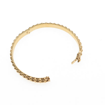 925 Sterling Silver Gold Plated Diamond-Shape Bangle Bracelet 6.25"