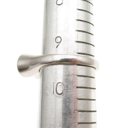925 Sterling Silver Round-Cut C Z Modernist Overlap Disc Ring Size 9.5