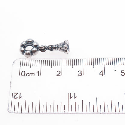 PANDORA 925 Sterling Silver Party Girl Dress Dangle Slide Charm