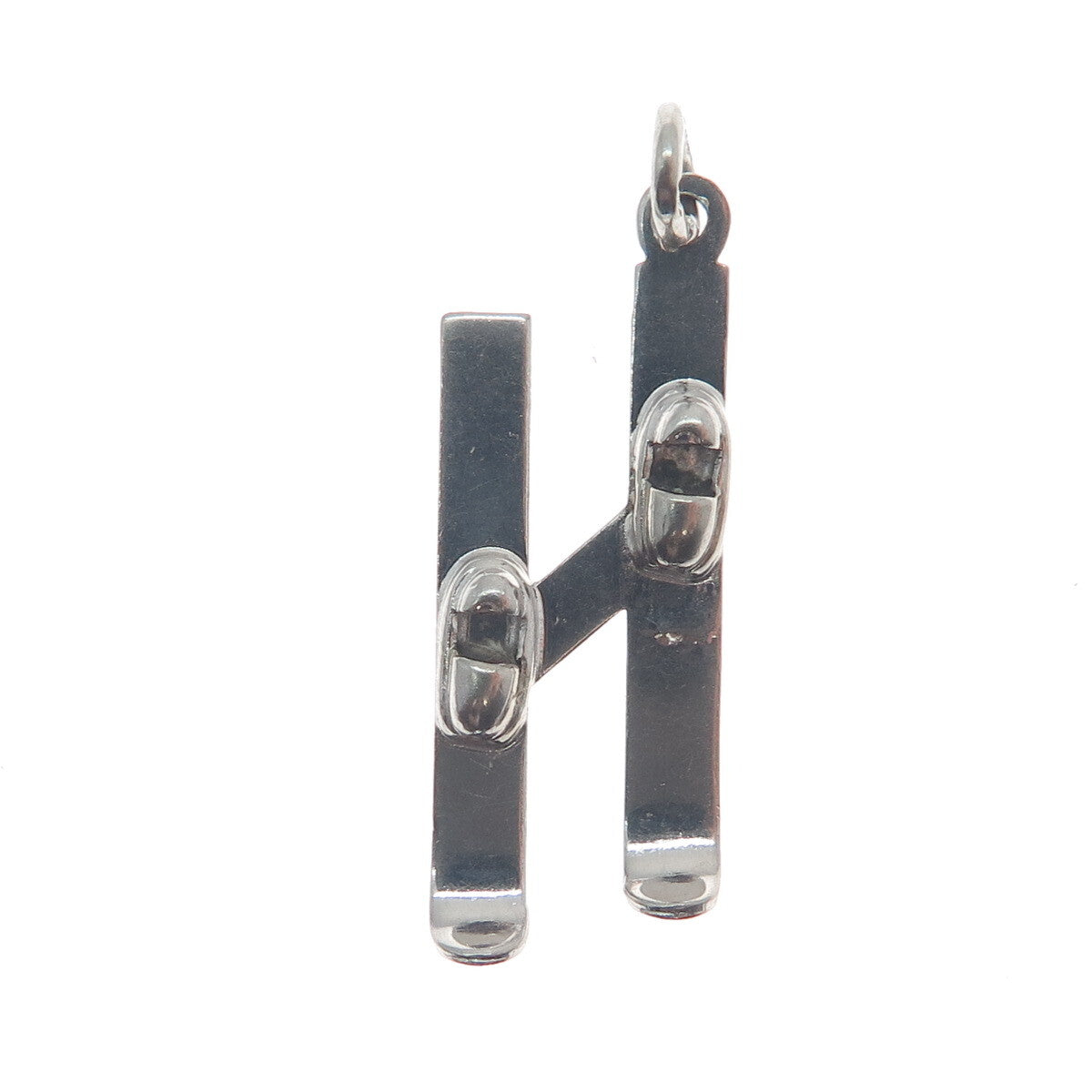 ART'S ELEGANCE 925 Sterling Silver Vintage Skiing Minimalist Charm Pendant