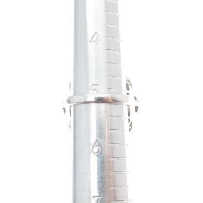 925 Sterling Silver Real Oval-Cut Ruby & Round-Cut White Topaz Ring Size 5.25