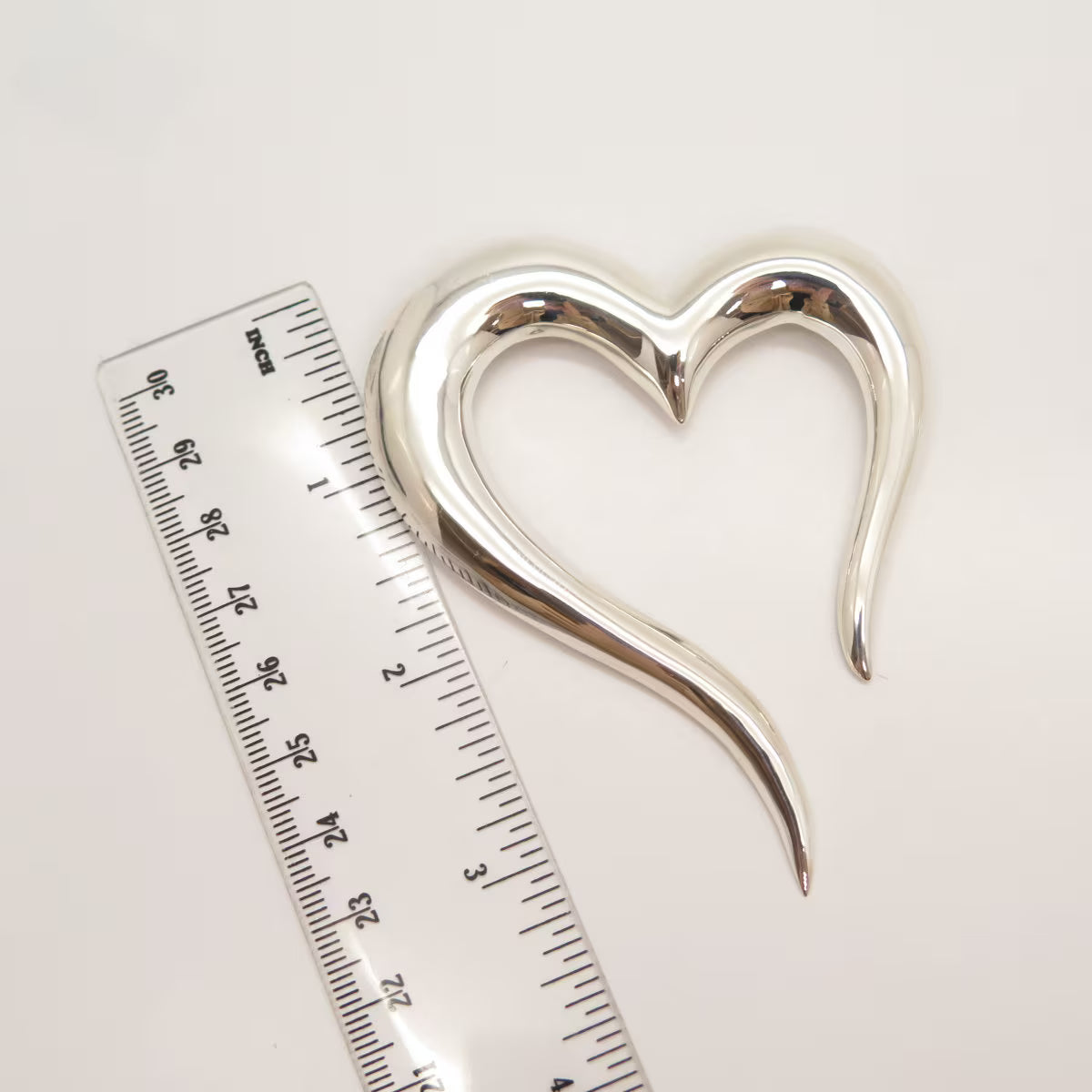 925 Sterling Silver Vintage Mexico Open Heart Pin Brooch