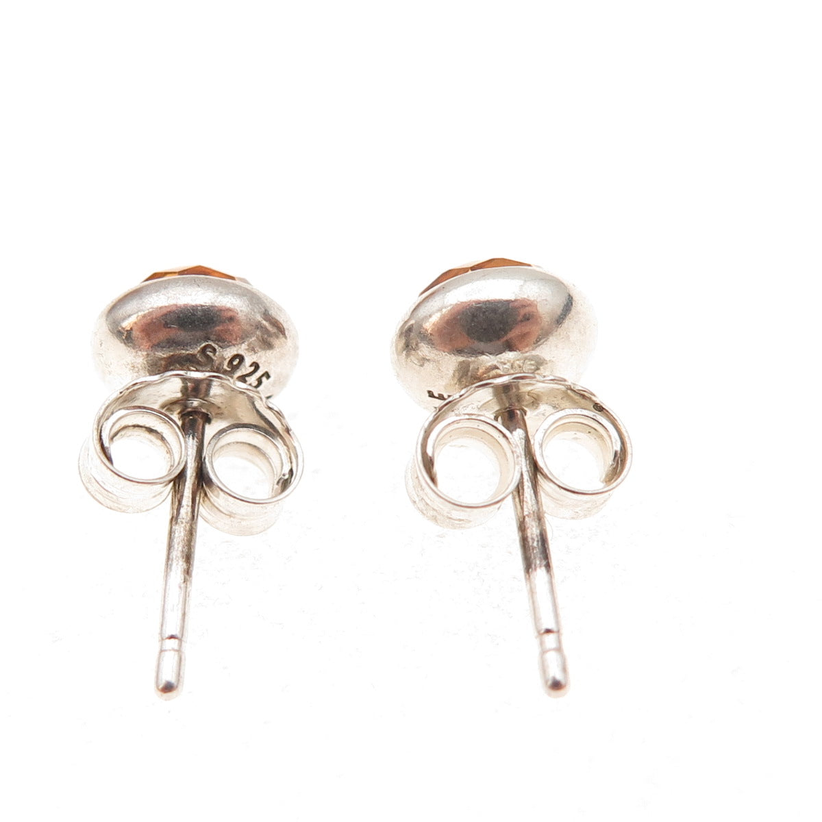 Pandora 925 Sterling Silver Real Citrine November Birthstone Stud Earrings