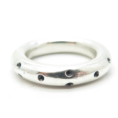 925 Sterling Silver Vintage Dots Band Ring Size 7.25