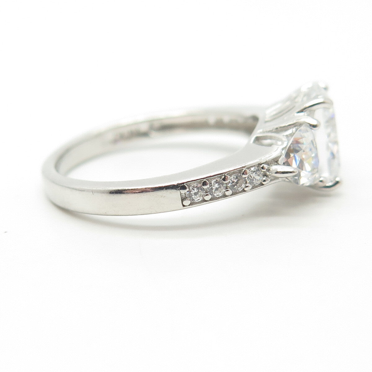 925 Sterling Silver C Z Engagement Ring Size 8.25