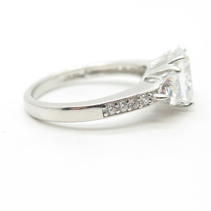 925 Sterling Silver C Z Engagement Ring Size 8.25