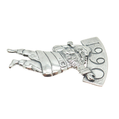 HAND & HAMMER 925 Sterling Silver Vintage 1990 Santa Ornament Pendant