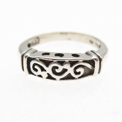 Charles Winston 925 Sterling Silver Vintage Spiral Oxidized Ring Size 7.25