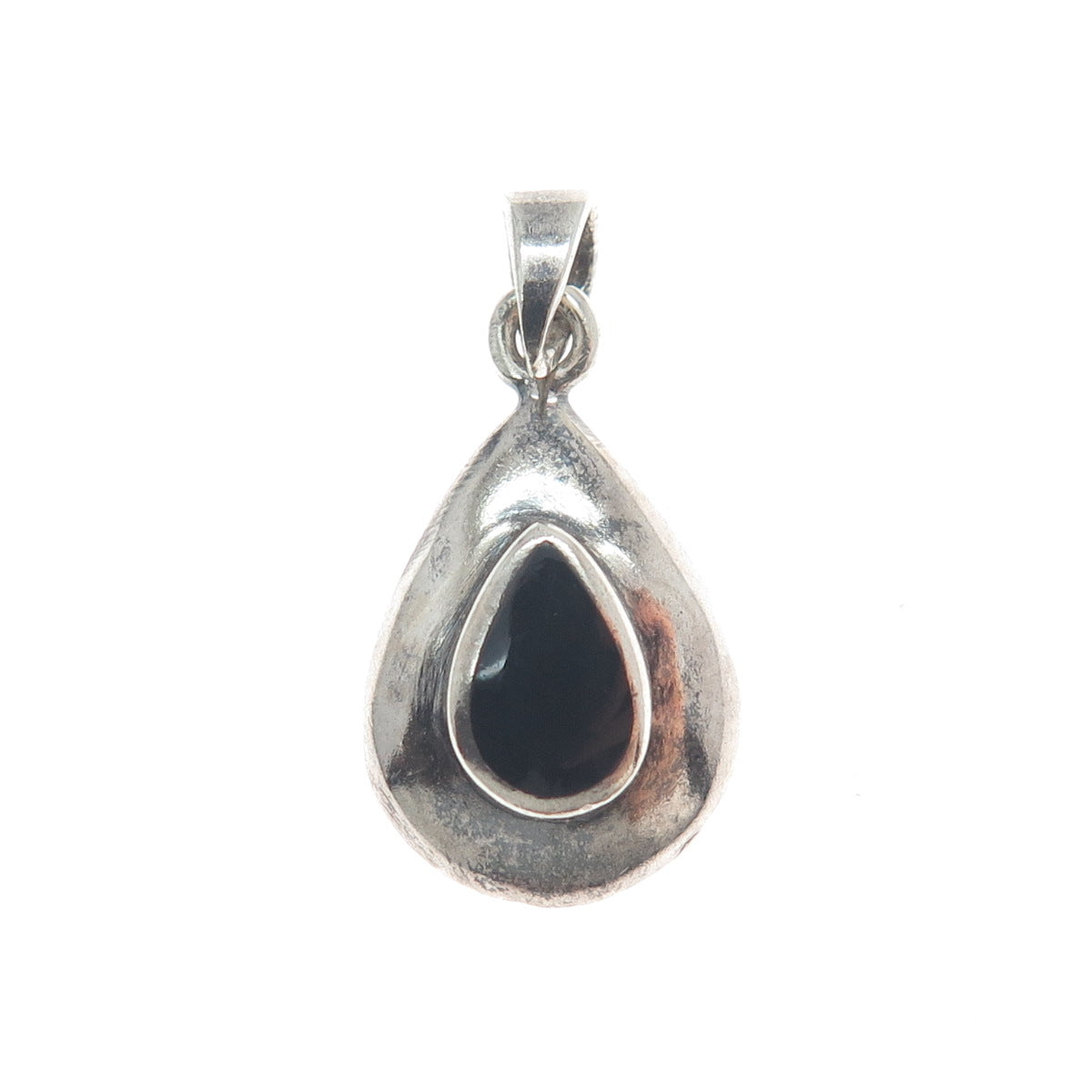 CHARLES WINSTON Sterling Silver Vintage Black Onyx Oxidized Minimalist Pendant