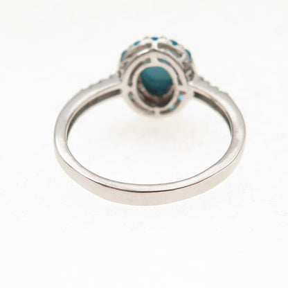 Chuck Clemency 925 Sterling Silver Real Turquoise & Apatite Ring Size 10.25