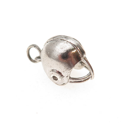 Danecraft 925 Sterling Silver Vintage Football Helmet Oxidized 3D Charm Pendant