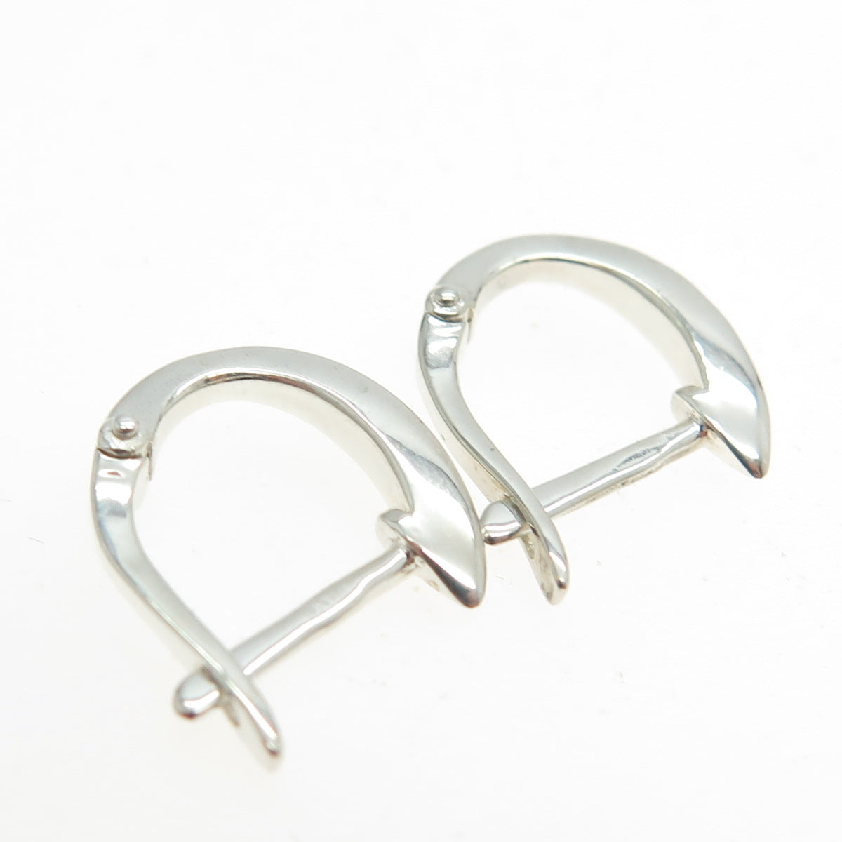 925 Sterling Silver Fisher Hook Hoop Earrings