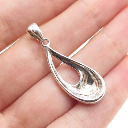 950 Silver Vintage Modernist Teardrop Charm Pendant