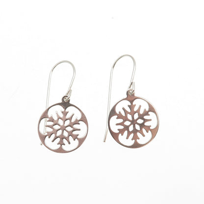 925 Sterling Silver Vintage Snowflake Dangle Earrings