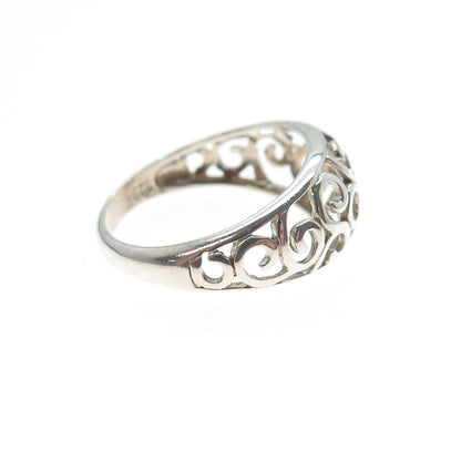 NEVADA 925 Sterling Silver Vintage Swirl Ring Size 9.25
