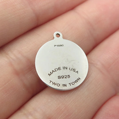 925 Sterling Silver USA Two In Town Rocking Horse Charm Pendant