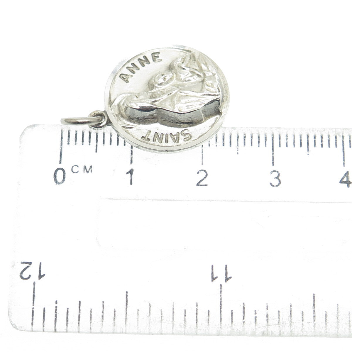 CHAPEL 925 Sterling Silver Vintage St. Anne Religious Medal Charm Pendant
