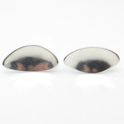 925 Sterling Silver Vintage Ossa Concave Modernist Screw Back Earrings