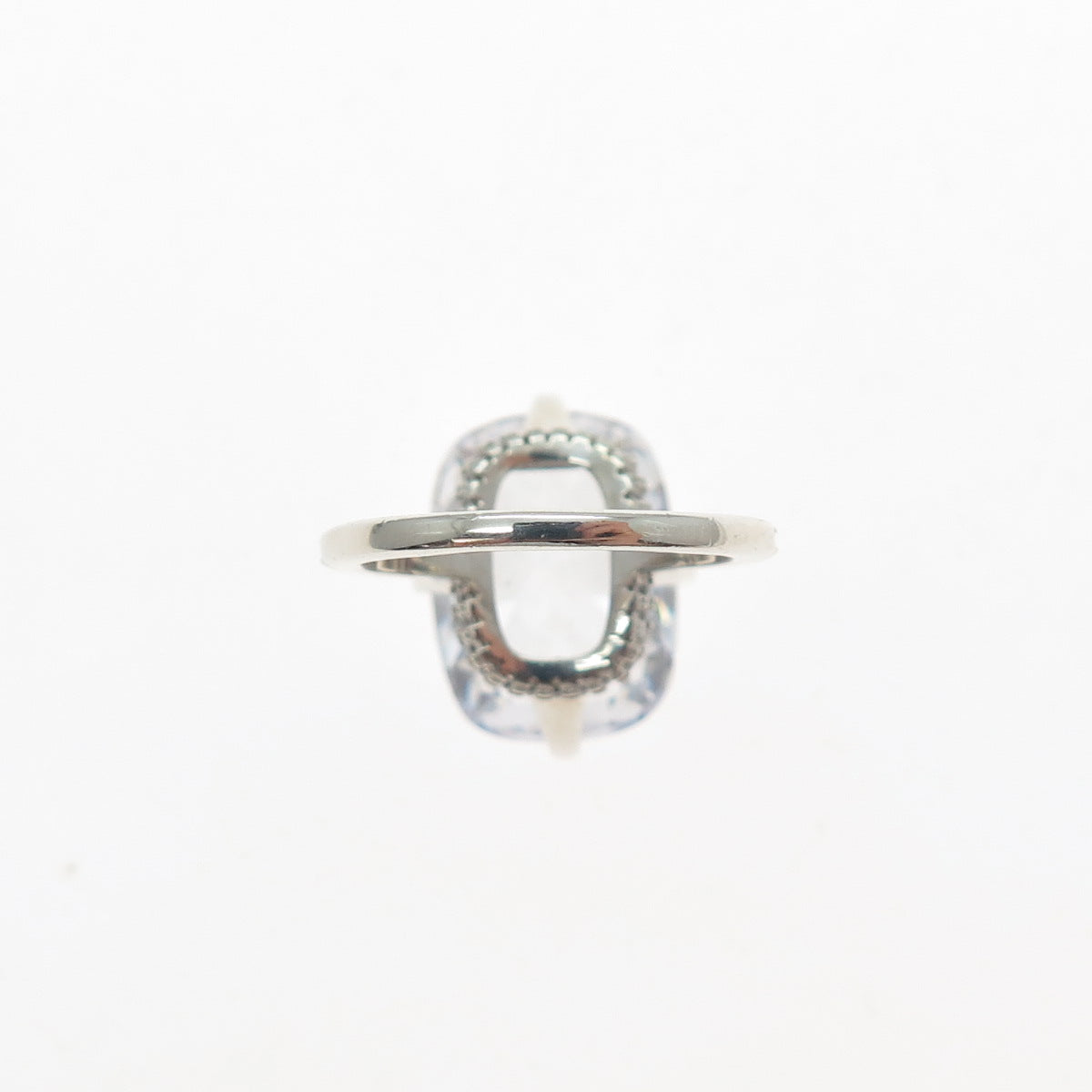 925 Sterling Silver Cushion-Cut C Z Engagement Ring Size 5