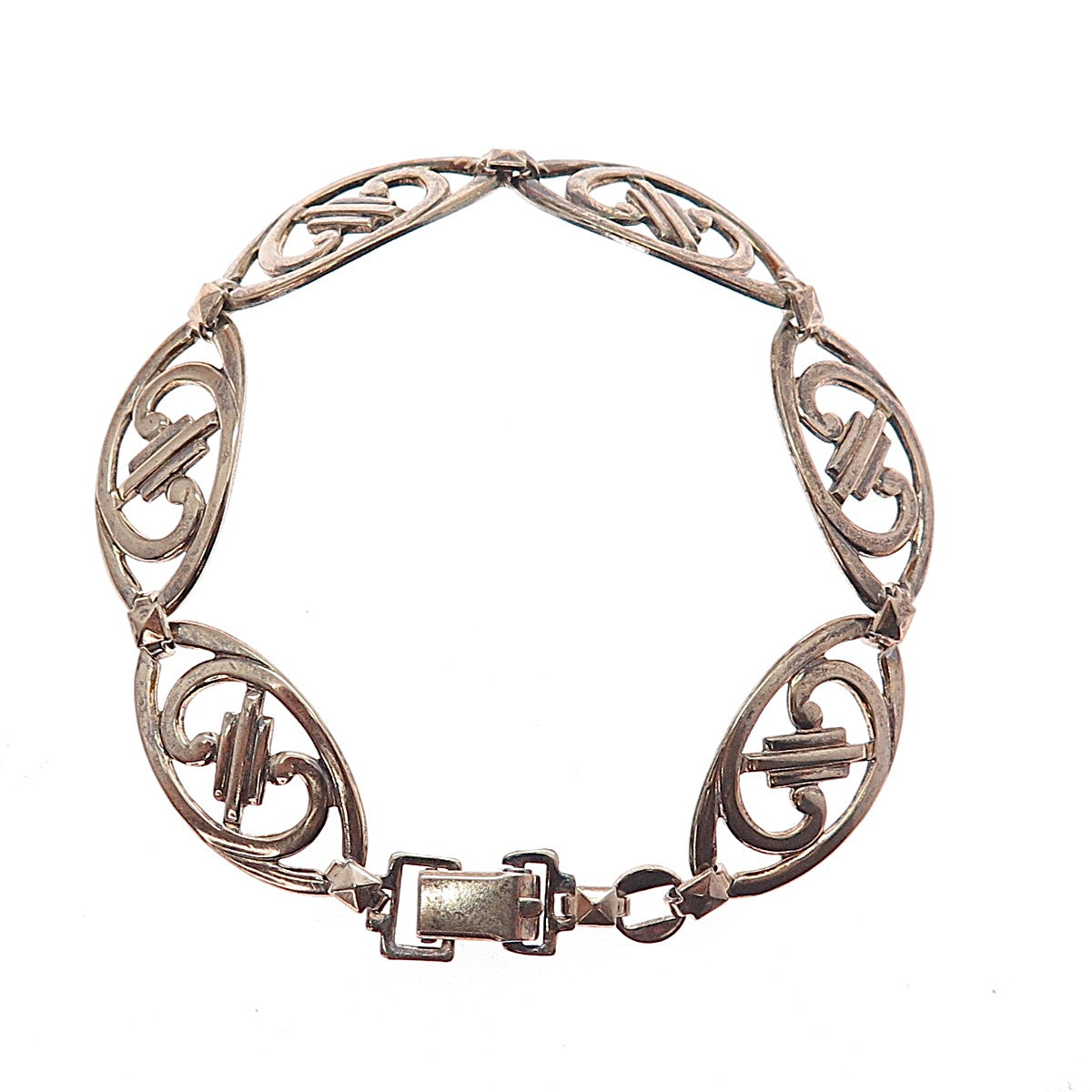 SYMMETALIC 925 Sterling Silver 1/20 14K Gold Filled Antique Bracelet 7.25"