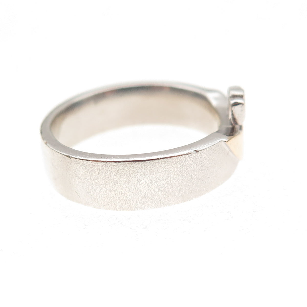 Solvar 925 Sterling Silver 14K Gold Vintage Dublin Irish Claddagh Ring Size 6