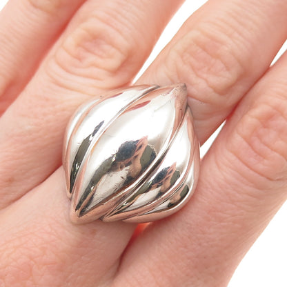925 Sterling Silver Vintage Modernist Oxidized Ring Size 6.25