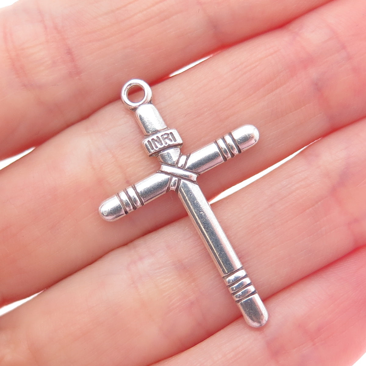 Old Pawn 925 Sterling Silver Vintage Southwestern Cross Tribal Charm Pendant