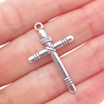 Old Pawn 925 Sterling Silver Vintage Southwestern Cross Tribal Charm Pendant