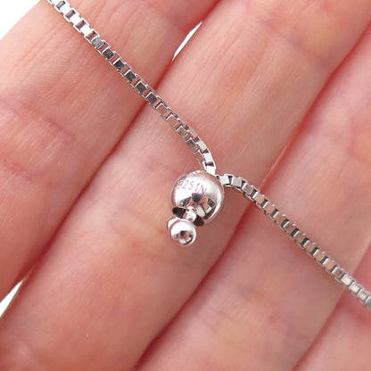 Han 925 Sterling Silver Bismark Link Adjustable Bolo Bracelet 7-9.25"