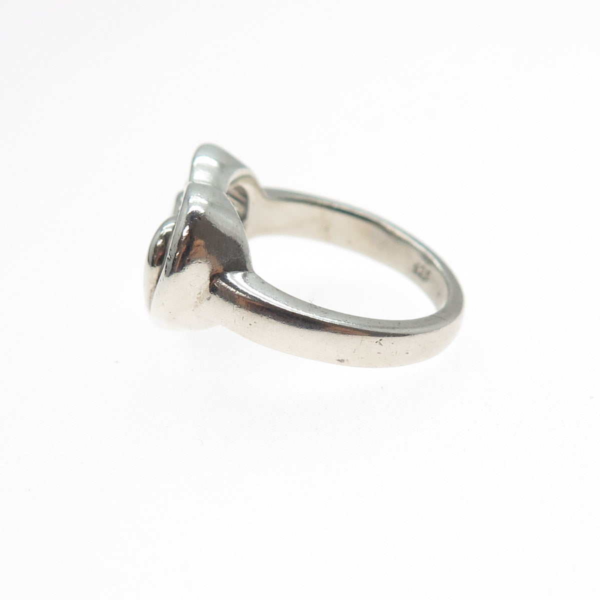 SLV Sadye L Vassil 925 Sterling Silver Vintage Swirl Heart Ring Size 7.25