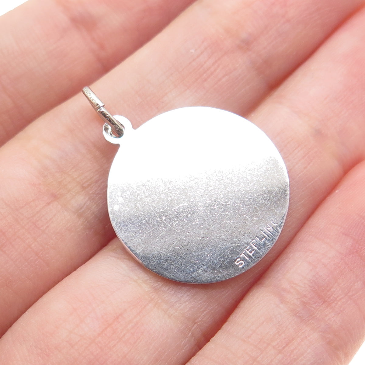 SPENCER 925 Sterling Silver Vintage Happy Birthday Minimalist Charm Pendant