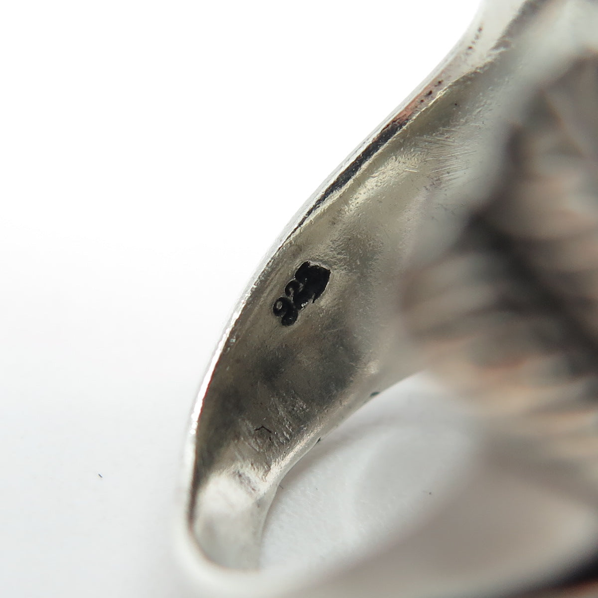 925 Sterling Silver Vintage Indian Chief Tribal Statement Ring Size 8.75