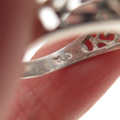 Chateau D’Argent Sterling Silver Vintage Oval-Cut C Z Heart Promise Ring Size 7