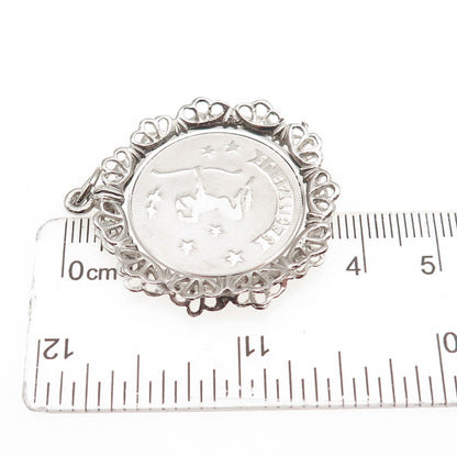 JAY POSON 925 Sterling Silver Vintage Sagittarius Zodiac Sign Charm Pendant