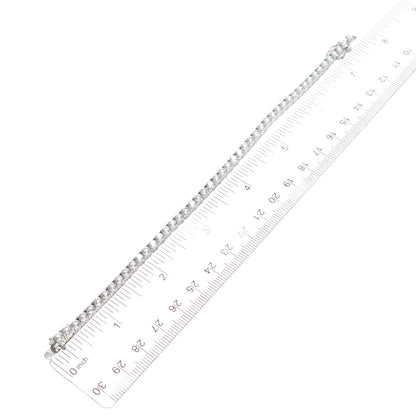 925 Sterling Silver Round-Cut C Z Tennis Link Bracelet 7.25"