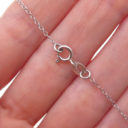 925 Sterling Silver Real Lace Agate Tanzanite Teardrop Cable Chain Necklace 18"