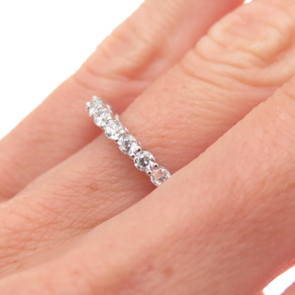 925 Sterling Silver Round-Cut C Z Stackable Ring Size 5
