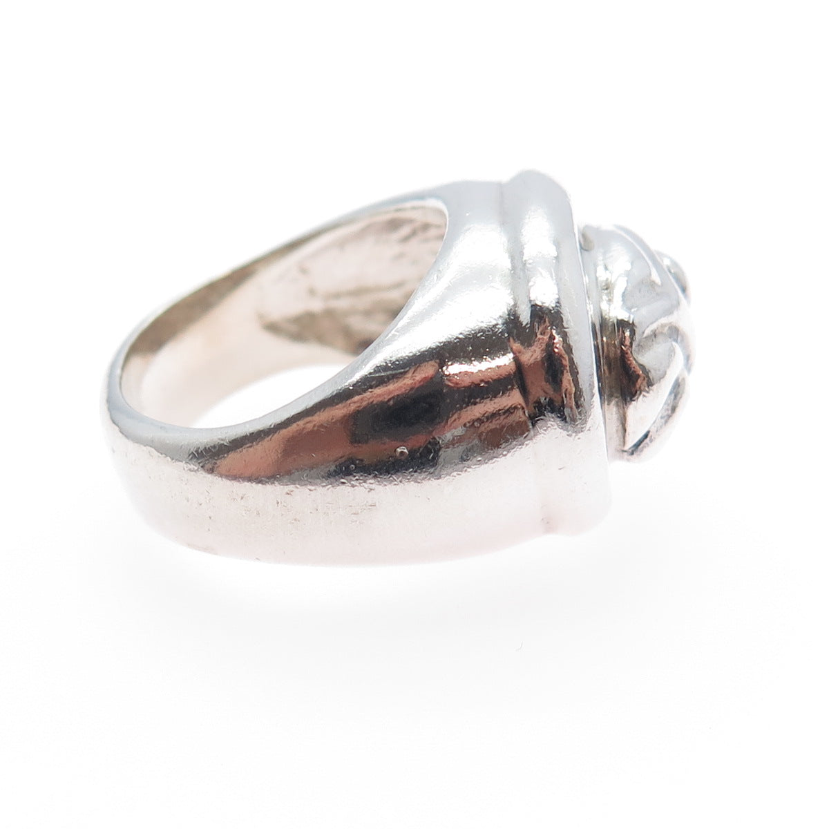 ZINA 925 Sterling Silver Vintage Modernist Wave Oxidized Ring Size 6