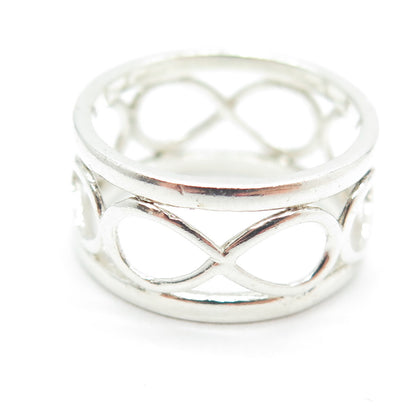 925 Sterling Silver Vintage All Around Infinity Band Ring Size 6.75