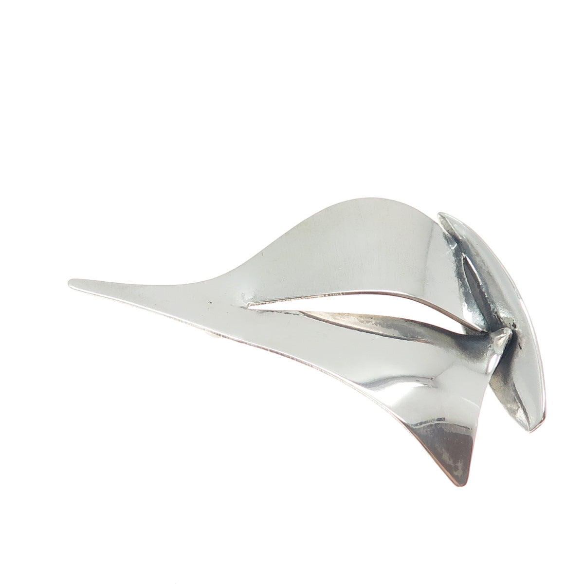 BEAU 925 Sterling Silver Vintage Modernist Sailboat Pin Brooch