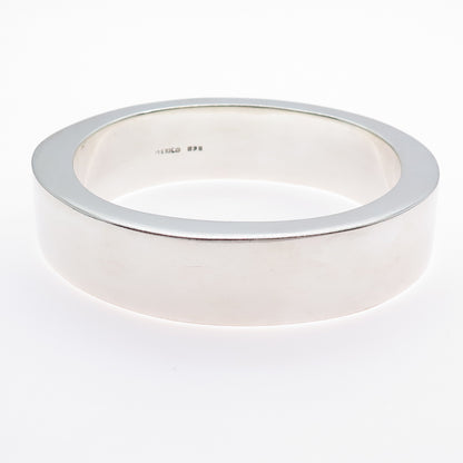 925 Sterling Silver Vintage Mexico Heavy 88.8g Modernist Bangle Bracelet 8"